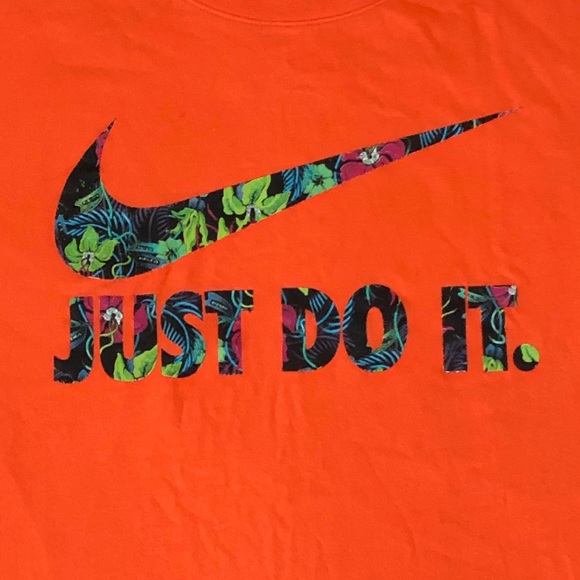 Nike Orange “Just Do It” Tee Shirt Men Medium - Picture 2 of 4